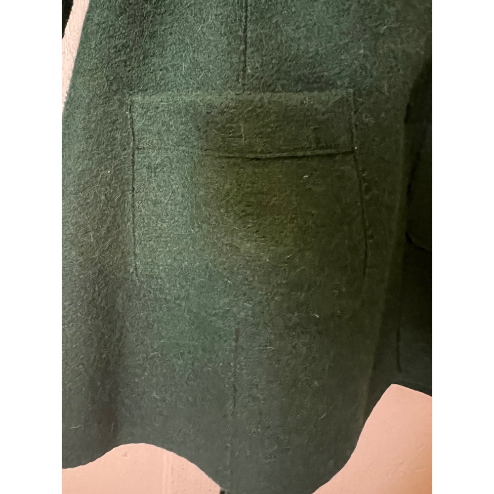 AnnTaranh Wool Green Hooded Coat Toddler Girls 2 Button Front Pocket - Picture 6 of 9